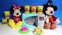 Pretend Play Doh Cooking with Minnie Mouse Mickey Mouse Microwave Toy Playset Play Doh Toy Food