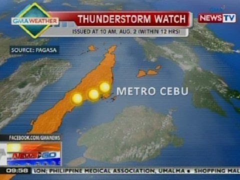 NTG: Thunderstorm watch, itinaas ng PAGASA sa Metro Cebu ngayong araw