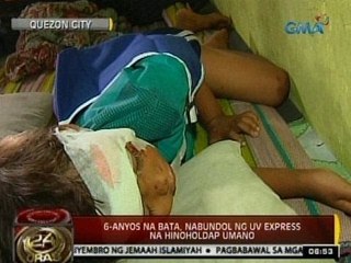24Oras: 6-anyos na bata sa QC, nabundol ng UV Express na hinoholdap umano