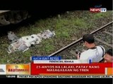 BT: 23-anyos na lalaki sa Pandacan, Manila, patay nang masagasaan ng tren