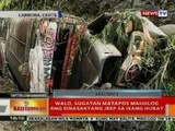 BT: 8, sugatan nang mahulog ang jeep sa isang hukaw sa Cavite