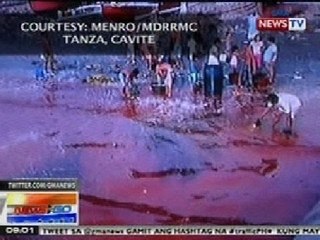 NTG: Tubig sa dagat sa Tanza, Cavite, nagkulay-pula dahil sa oil spill