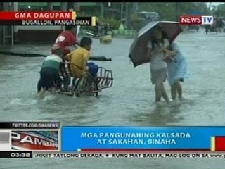 BP: Mga pangunahaing kalsada at sakahan sa Pangasinan, binaha