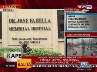 KB: Mga basag na bote ng Mercury sa Fabella Hospital sa Maynila, naitapon na