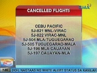 UB: Ilang biyahe ng eroplano, kanselado dahil sa Bagyong Labuyo