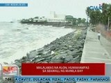 UB: Malalakas na alon, humahampas pa rin sa seawall sa Manila Bay