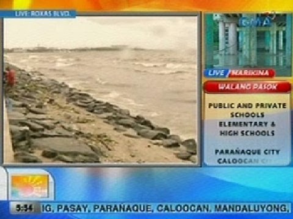 UB: Malalakas na alon, humahampas sa seawall ng Manila Bay