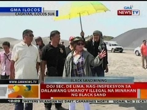 BT: DOJ Sec. De Lima, nag-inspeksyon sa 2 umano'y illegal na minahan ng black sand sa Ilocos Sur