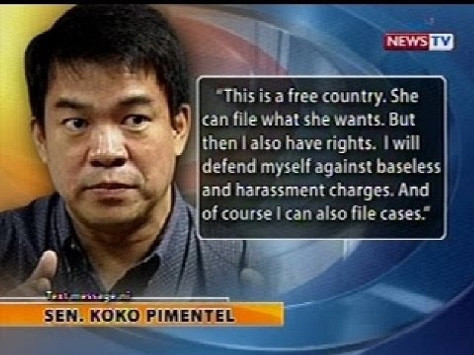 BT: Sen. Koko Pimentel handang harapin ang mga isasampa ni Jewel Lobaton