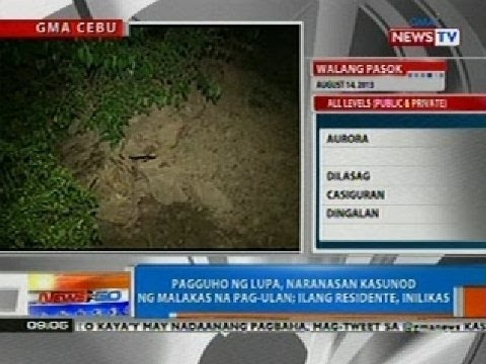 NTG: Pagguho ng lupa, naranasan kasunod ng malakas na pag-ulan; ilang residente, inilikas