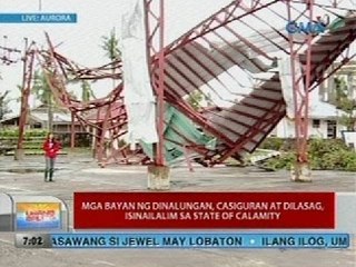 UB: Ilang bayan sa Aurora, isinailalim sa state of calamity