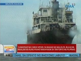 UB: Sumadsad na cargo vessel, inaalam na kung paano nakapasok sa teritoryo ng Pilipinas