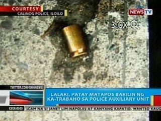 BP: Lalaki, patay matapos barilin ng ka-trabaho sa police auxiliary unit sa Calinog, Iloilo