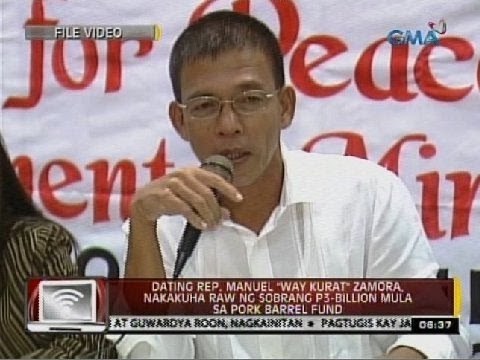 Dating Rep. Manuel 'Way Kurat' Zamora, nakakuha raw ng sobrang P3-billion mula sa pork barrel fund