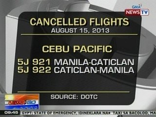 NTG: Alamin ang ilang cancelled flights ngayong araw (Aug. 15, 2013)