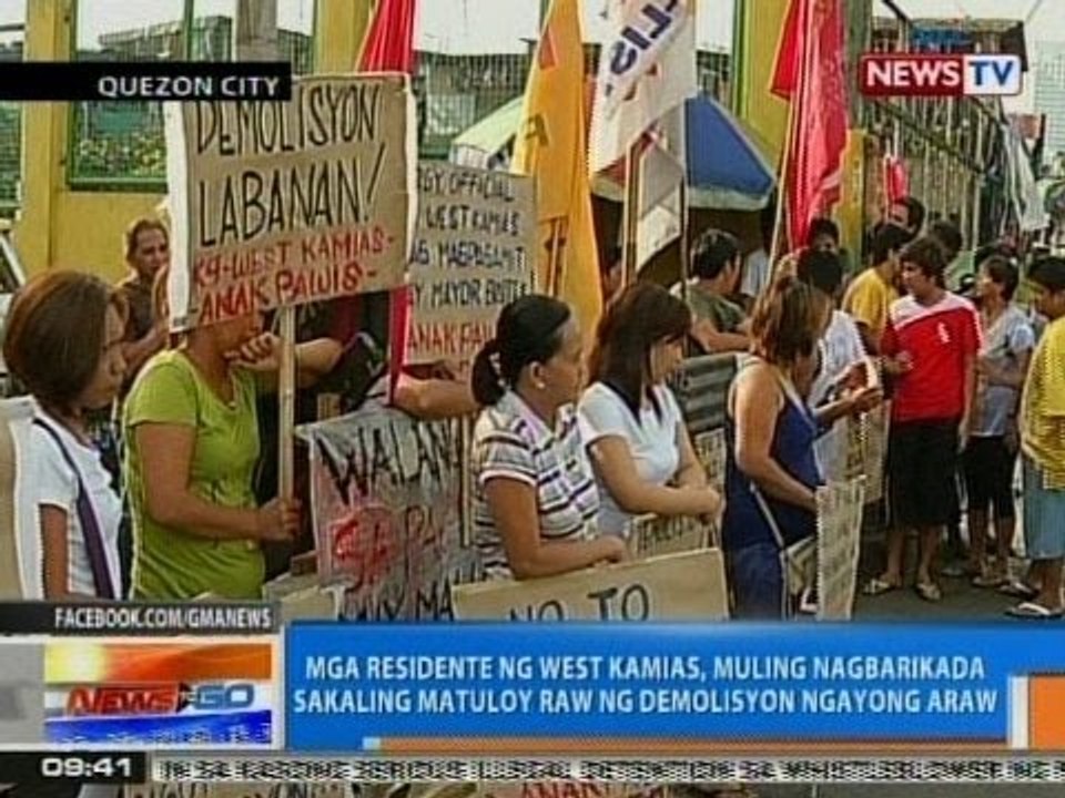 NTG: Mga taga West Kamias, QC, muling nagbarikada sakaling matuloy raw ang demolisyon ngayong araw