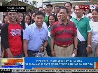 NTG: VP Binay, bumisita sa mga nasalanta ng Bagyong Labuyo sa Aurora