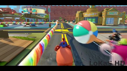 Mickey Mouse and Spiderman having fun with Monsters Inc Mike!