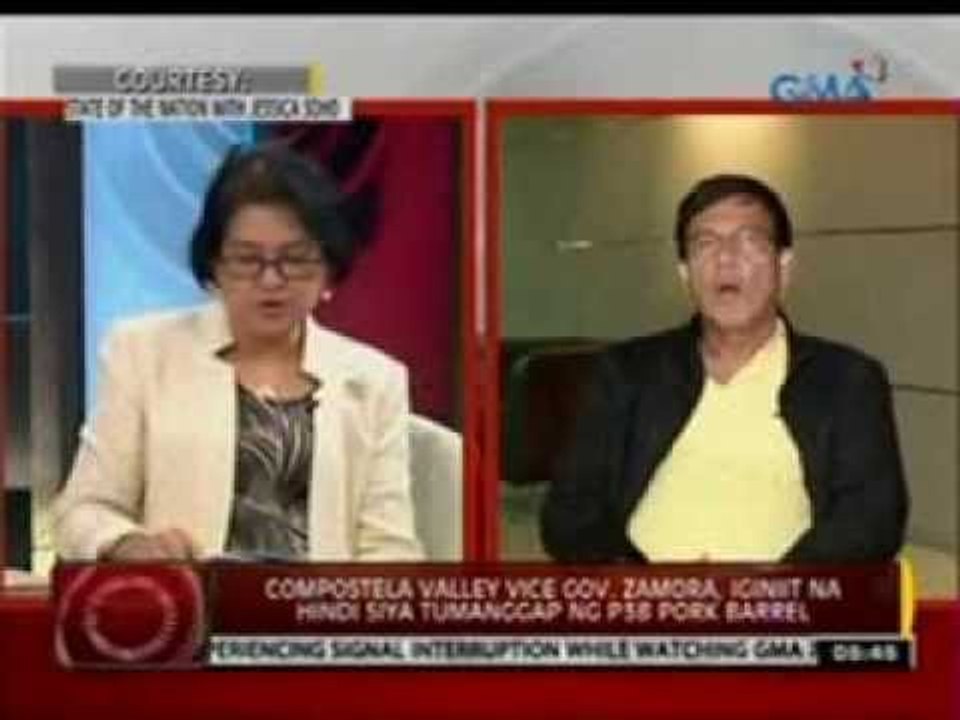 24 Oras: Compostela Valley Vice Gov. Zamora, iginiit na hindi siya tumanggap ng P3-B pork barrel