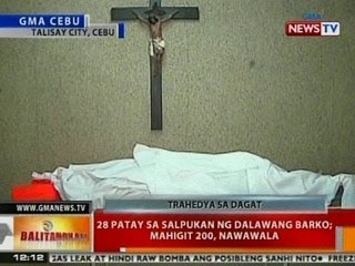 BT: 28 patay sa salpukan ng dalawang barko sa Talisay, Cebu
