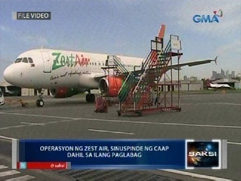 Saksi: Operasyon ng Zest Airways, sinuspinde ng CAAP; maraming pasahero, stranded