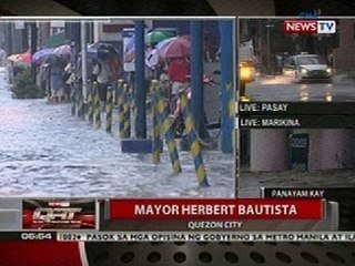 Baha sa ilang lugar sa Quezon City, mas mababaw kumpara sa baha noong Bagyong Ondoy