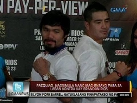 24 Oras: Pacquiao, nagsimula nang mag-ensayo para sa laban kontra kay Brandon Rios