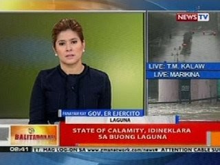 BT: State of calamity, idineklara sa buong Laguna