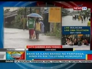 BP: Baha sa ilang bahagi ng Pampanga, 'di pa rin tuluyang humuhupa