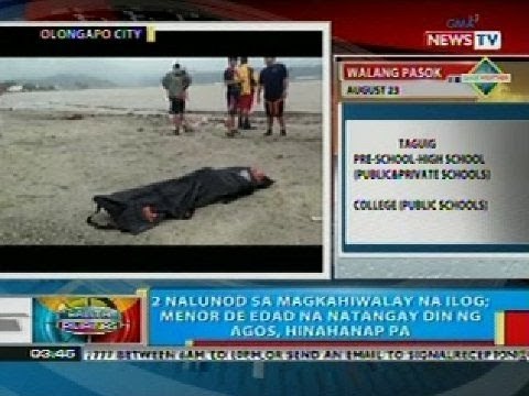 BP: 2 nalunod sa magkahiwalay na ilog sa Olongapo City
