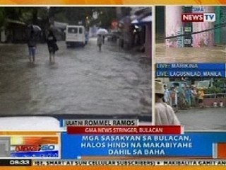 NTG: Mga sasakyan sa Bulacan, halos hindi makabiyahe dahil sa baha