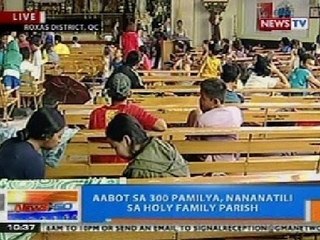 NTG: Aabot sa 300 pamilya, nananatili sa Holy Family Parish sa Roxas District, QC
