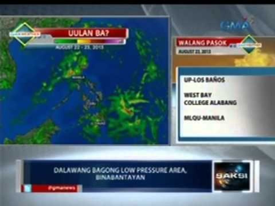 Saksi: Dalawang bagong low pressure area, binabantayan