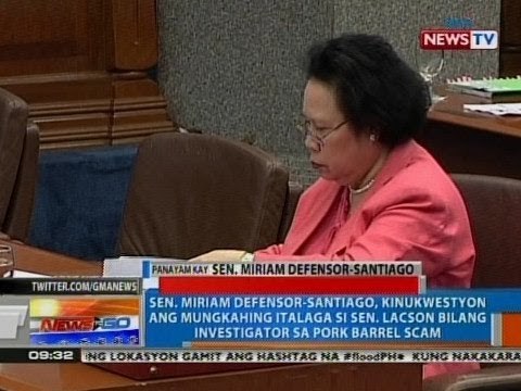 NTG: Sen. Santiago, kinukwestyon ang italaga si Sen. Lacson bilang investigator ng pork barrel scam