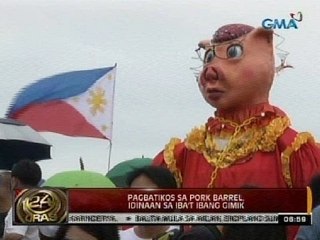 24 Oras:  Pagbatikos sa pork barrel, idinaan sa iba't ibang gimik