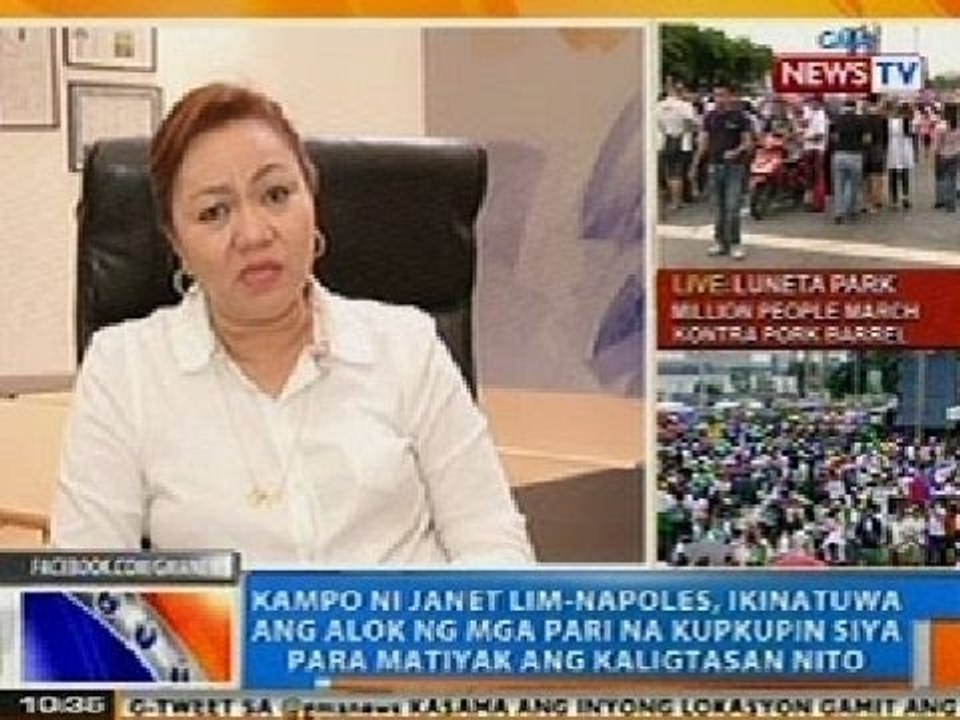 NTG: Kampo ni Napoles, ikinatuwa ang alok ng mga pari ng kupkupin siya