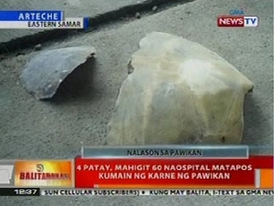 BT: 4 patay sa Eastern Samar, mahigit 60 naospital nang kumain ng karne ng pawikan