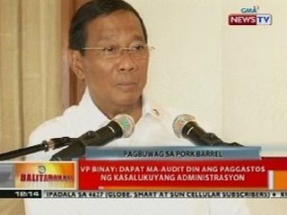 BT: VP Binay: Dapat ma-audit din ang paggastos ng kasalukuyang administrasyon