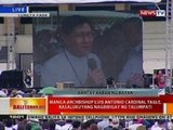 BT: Manila Archbishop Tagle, kasalukuyang nagbibigay ng talumpati sa Luneta