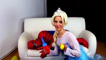 Spiderman BALLOON PRANK w Frozen Elsa Funny Superheroes in Real Life Movie Part 2