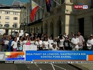 NTG: Mga Pinoy sa London, nagprotesta rin kontra pork barrel