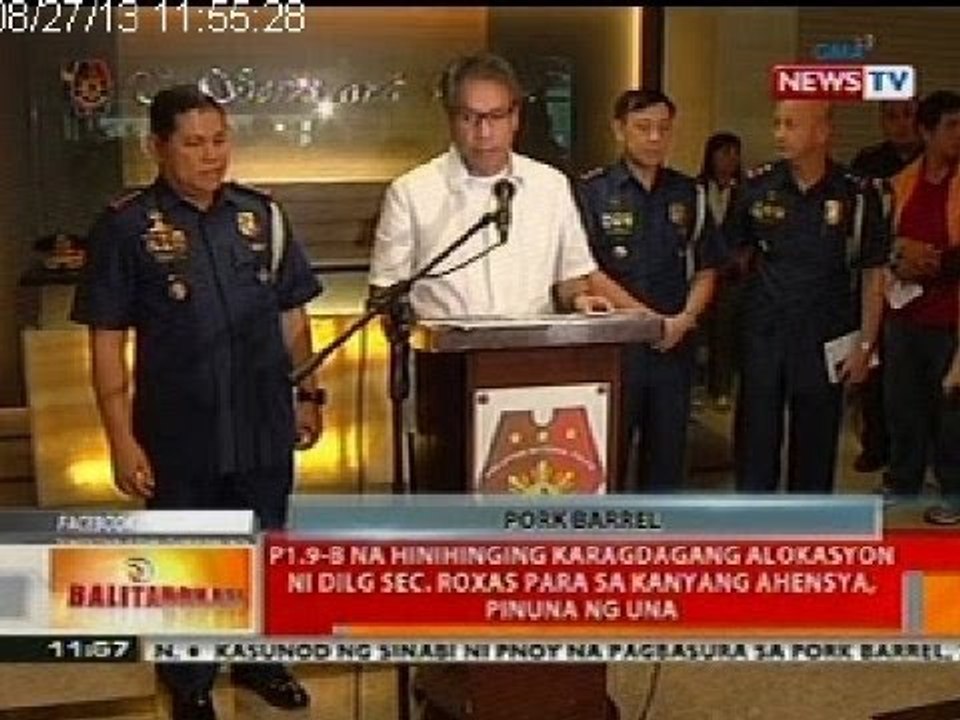 BT: P1.9-B na hinihinging alokasyon ng DILG Sec. Roxas para sa ahensya, pinuna ng UNA
