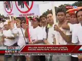 SONA:  NCRPO: "Million People March" sa Luneta, naging  mapayapa, ayon sa NCRPO