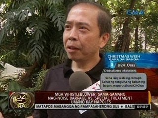 Mga whistleblower, sama-samang nag-noise barrage vs. special treatment umano kay Napoles