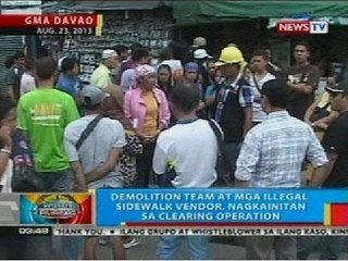 BP: Demolisyon sa mga illegal sidewalk vendor sa Davao City, nauwi sa gulo