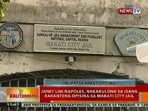 BT: Napoles, nakakulong sa isang bakanteng opisina sa Makati City Jail