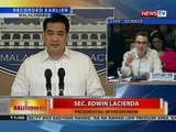 Sec. Edwin Lacierda, idinetalye ang pagsuko ni Janet Lim-Napoles kay Pangulong Aquino kagabi