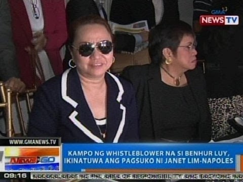 NTG: Kampo ng whistleblower na si Benhur Luy, ikinatuwa ang pagsuko ni Napoles