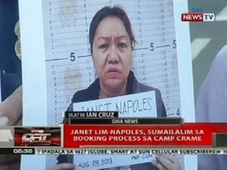 QRT: Janet Lim-Napoles, sumailalim sa booking process sa Camp Crame