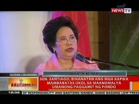 Sen. Santiago, binanatan ang mga kapwa mambabatas ukol sa maanomalya umanog paggmit ng pondo